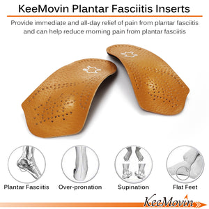 Plantar Fasciitis Inserts, Keemovin 3/4 Orthotic Inserts with High Arch Support Metatarsal Pad